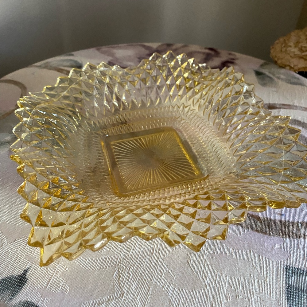 Elegant Yellow Glass Dish